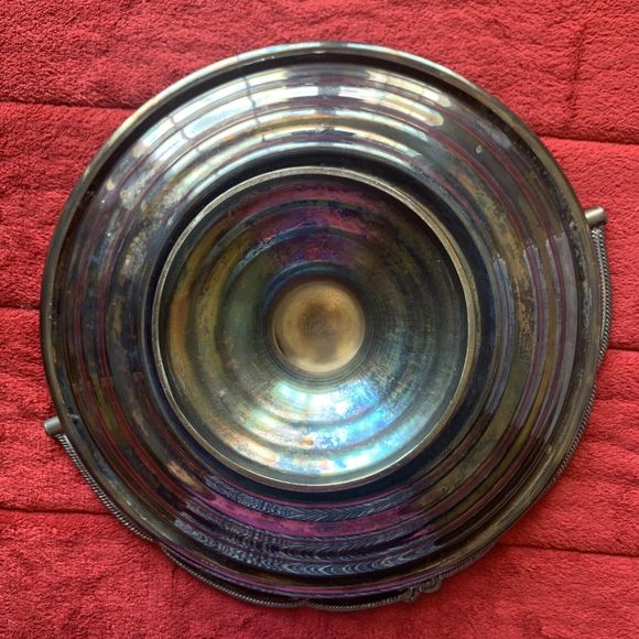 Antique Bridal Brides Basket Meriden #1620 Victorian Era, Eternal Knot Handle - Picture 8 of 8